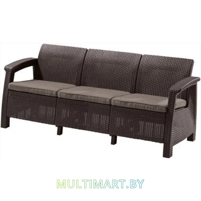 Садовый диван Keter Corfu Love Seat Max (коричневый)